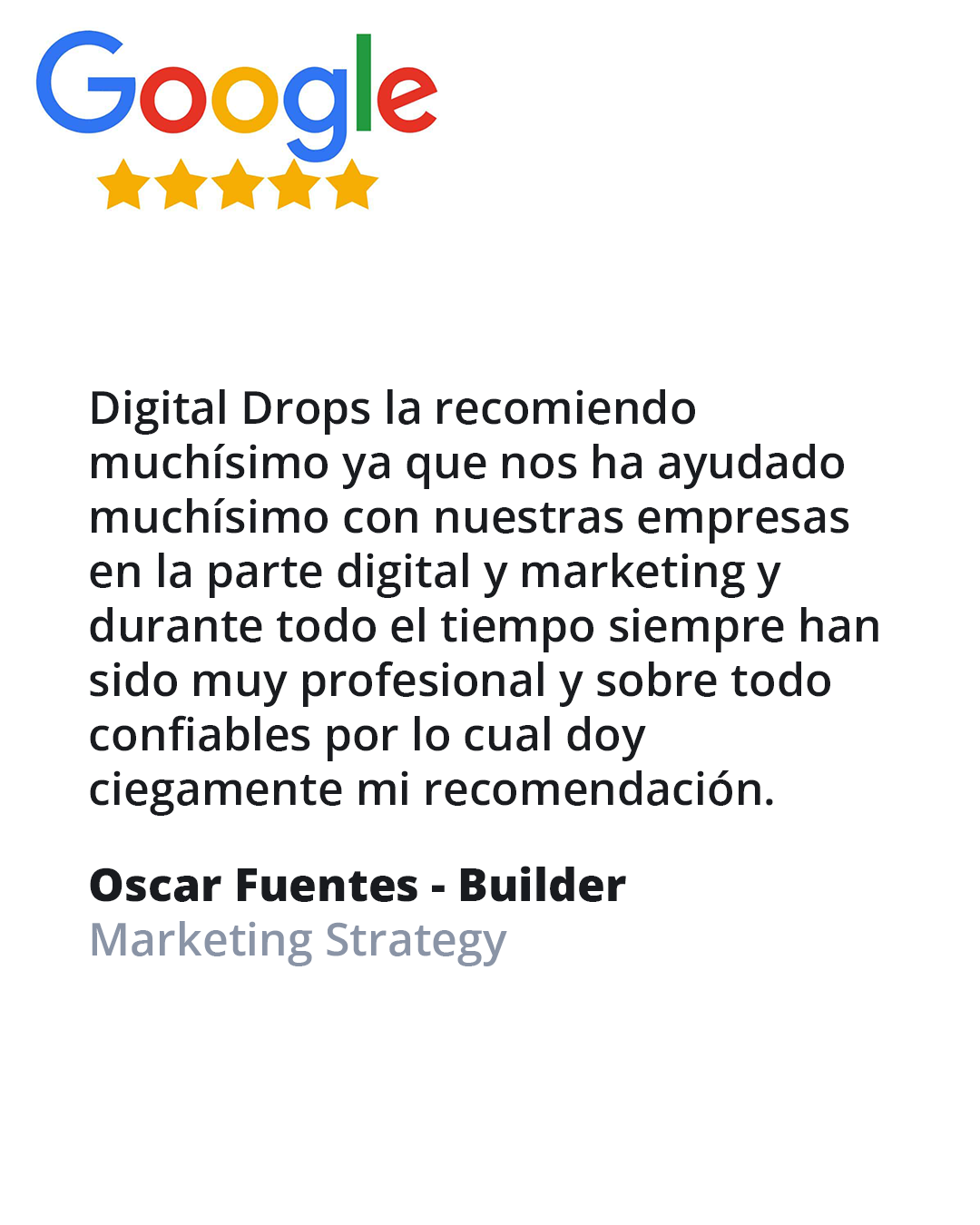 Google Review - Oscar Fuentes